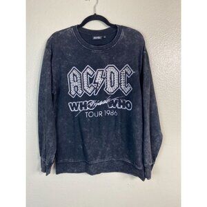 ACDC 1986 Tour Sweatshirt Women size Large Band Grunge Punk Gothic Crewneck